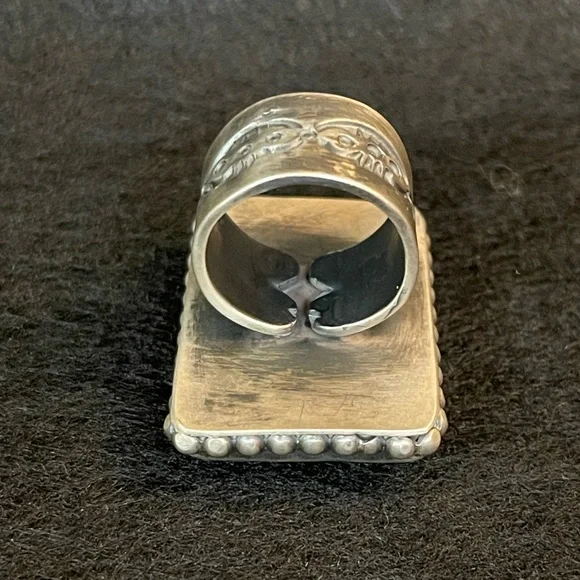 STERLING SILVER BUMBLEBEE JASPER RING ✨STATEMENT PIECE✨ - Picture 6 of 16